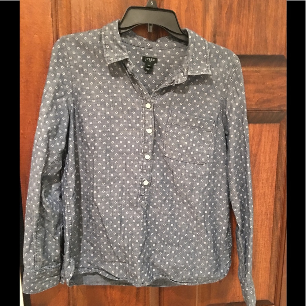 J Crew Printed Chambray size Med 👕👕SALE👕👕